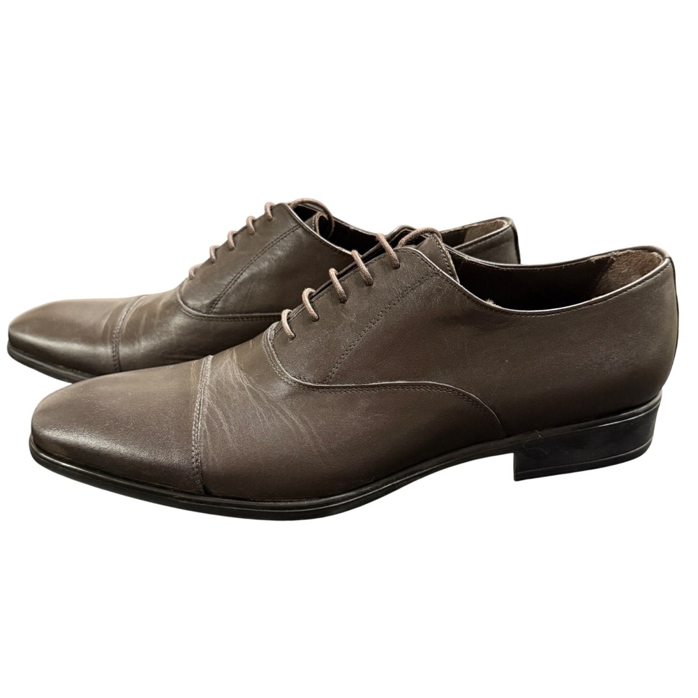 Bruno Magli Men's Brown Leather Oxford Dress‎ Shoes Cap Toe Made in Italy 13